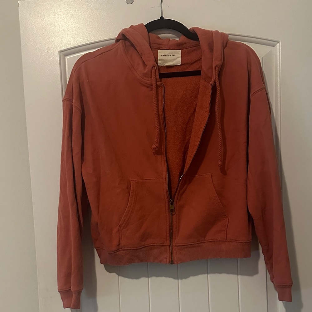 American Eagle Outfitters Rust Hoodie Jacket